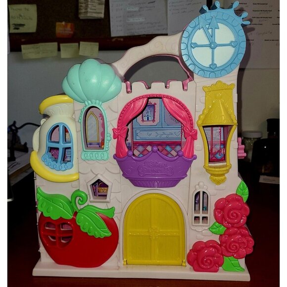 Disney Princess Little Kingdom Play N' Carry Castle 12 ½ Inch Tall Pink White - Picture 1 of 7